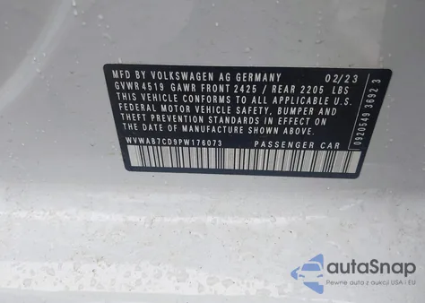 2023 Volkswagen Golf R 2.0T 20Th Anniversary Edition from USA, damaged, VIN WVWAB7CD9PW176073